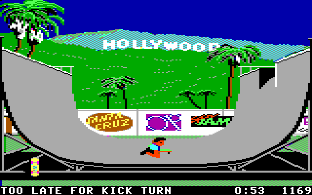 California Games IBM PC/Compatibles Screenshot: Oof; too late for a kick turn!