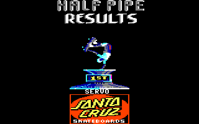California Games IBM PC/Compatibles Screenshot: Halfpipe results.