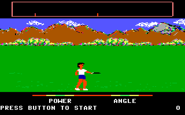 California Games IBM PC/Compatibles Screenshot: Start of the flying disc event.