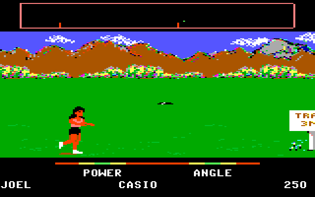 California Games IBM PC/Compatibles Screenshot: Chasing the disc...