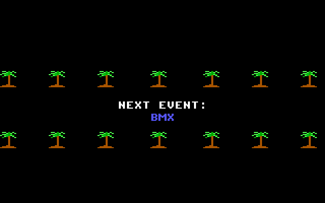 California Games IBM PC/Compatibles Screenshot: Time for the final event, BMX...
