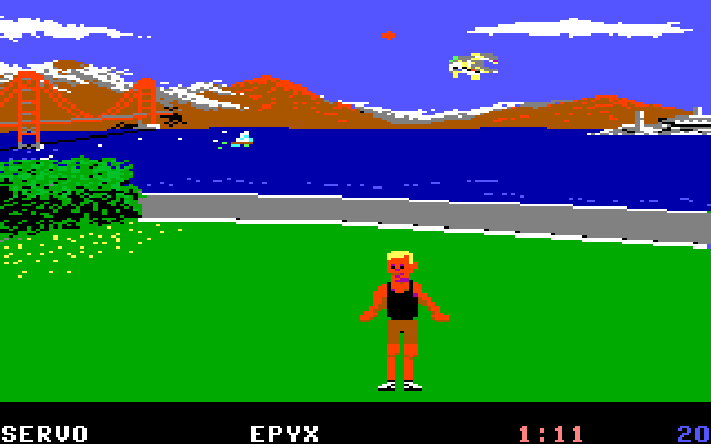 California Games IBM PC/Compatibles Screenshot: The footbag event.