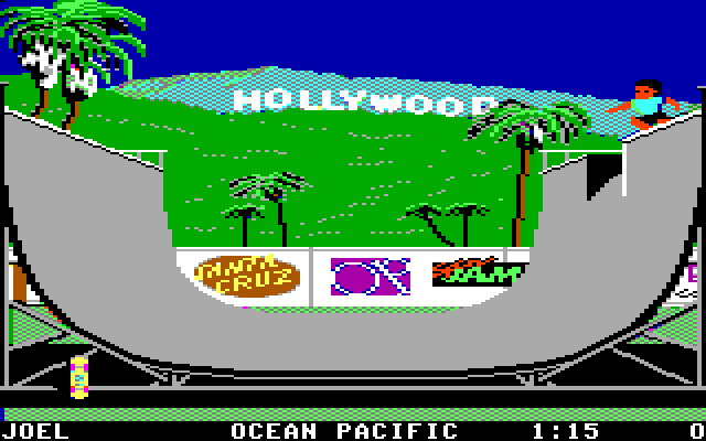 California Games IBM PC/Compatibles Screenshot: Start of the halfpipe event.