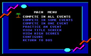 California Games for IBM PC/Compatibles - The main menu.