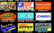 California Games for IBM PC/Compatibles - First, enter the player names and select sponsors.