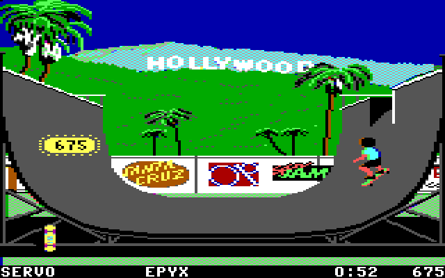 California Games IBM PC/Compatibles Screenshot: Bonus points for a successful stunt completion!