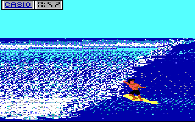 California Games IBM PC/Compatibles Screenshot: The wave is catching up!