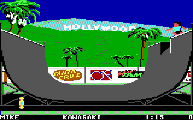 California Games IBM PC/Compatibles Screenshot: Halfpipe start.