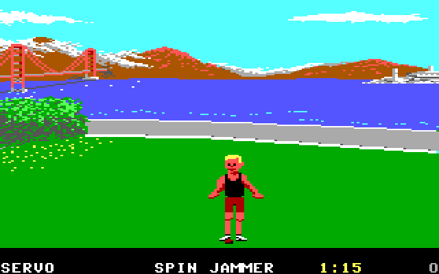 California Games IBM PC/Compatibles Screenshot: Start of the footbag event.