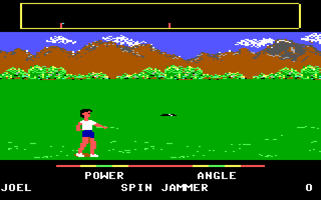 California Games IBM PC/Compatibles Screenshot: Flying disc start.
