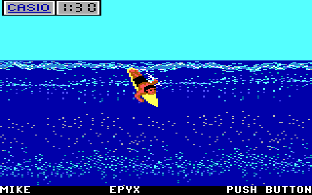 California Games IBM PC/Compatibles Screenshot: Surfing start.