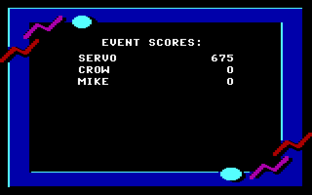 California Games IBM PC/Compatibles Screenshot: Here's the event scores...