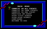 California Games for IBM PC/Compatibles - The main menu.