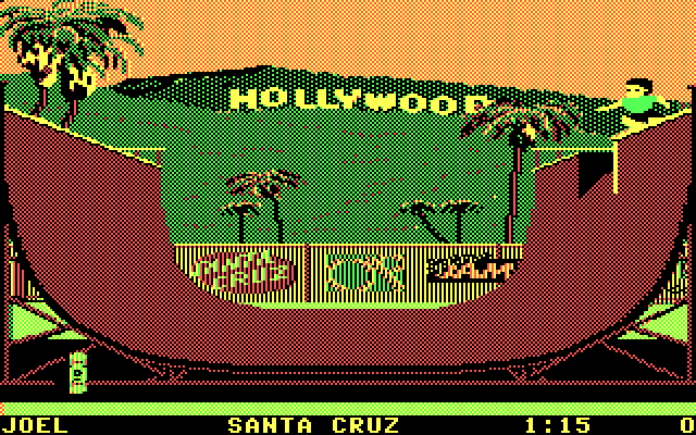 California Games IBM PC/Compatibles Screenshot: Halfpipe start.