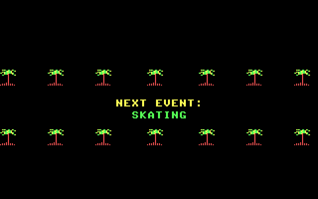 California Games IBM PC/Compatibles Screenshot: Next event: skating.