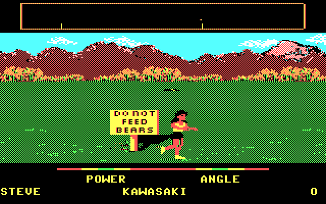 California Games IBM PC/Compatibles Screenshot: Running to catch the disc...