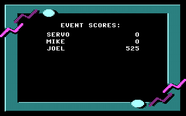 California Games IBM PC/Compatibles Screenshot: Event scores.