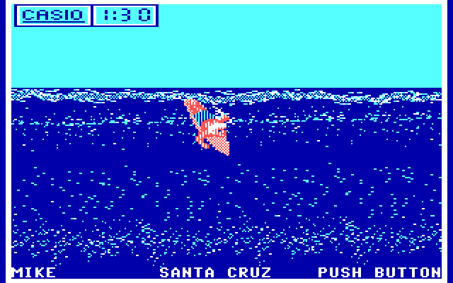 California Games IBM PC/Compatibles Screenshot: Start of the surfing event.