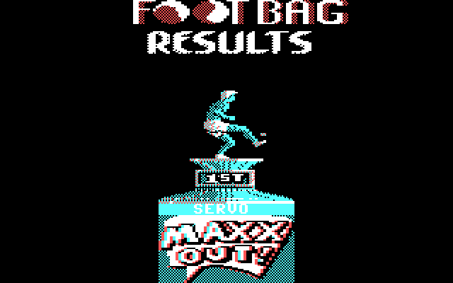 California Games IBM PC/Compatibles Screenshot: Footbag results.
