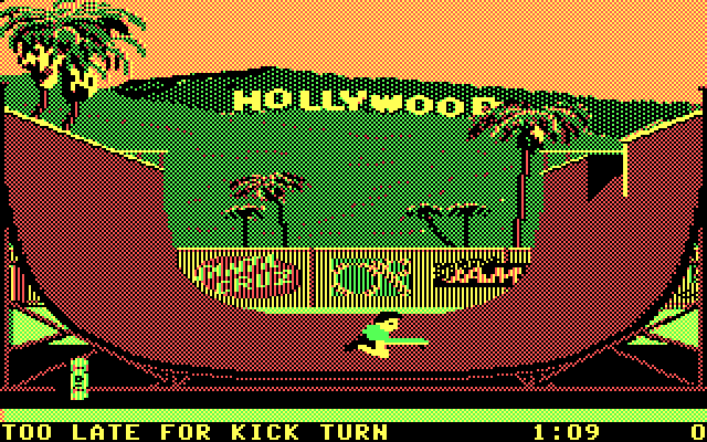 California Games IBM PC/Compatibles Screenshot: Oops, too late for kick turn.