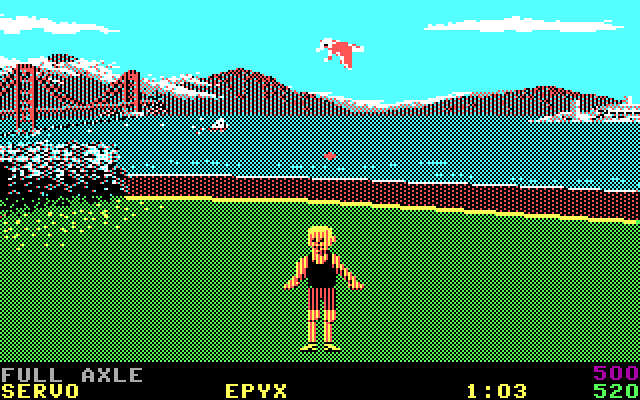 California Games IBM PC/Compatibles Screenshot: Points for a full axle...