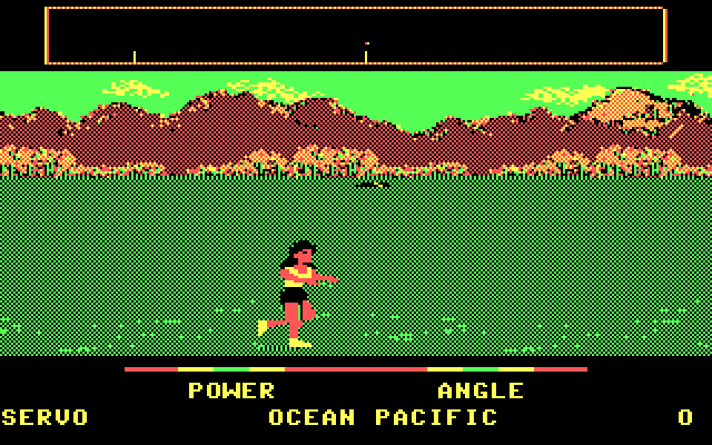 California Games IBM PC/Compatibles Screenshot: Chasing the flying disc.