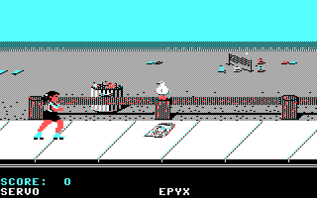 California Games IBM PC/Compatibles Screenshot: Start of the skating event.