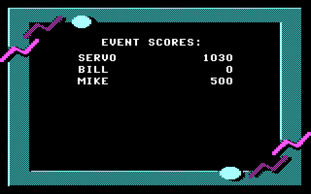 California Games IBM PC/Compatibles Screenshot: Event scores.