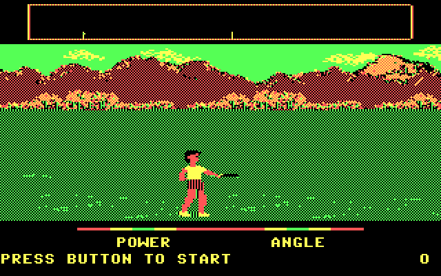 California Games IBM PC/Compatibles Screenshot: Flying disc start.