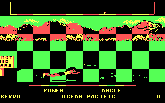 California Games IBM PC/Compatibles Screenshot: Diving for the disc...doesn't look like I'll make it...