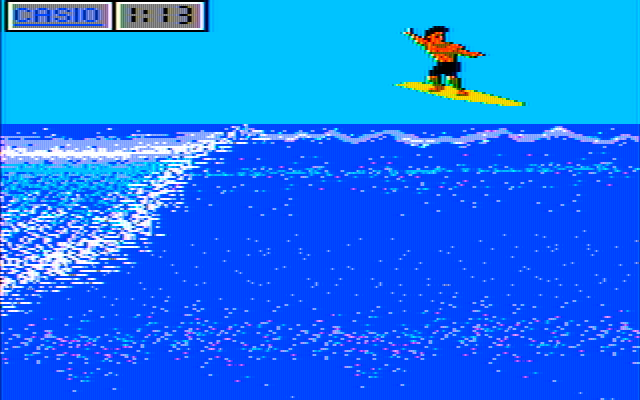 California Games IBM PC/Compatibles Screenshot: Attempting to perform a jump...