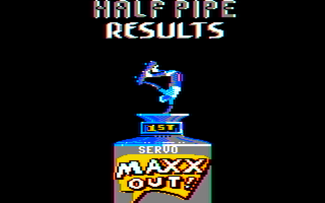 California Games IBM PC/Compatibles Screenshot: Halfpipe results.