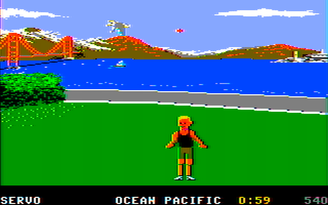 California Games IBM PC/Compatibles Screenshot: The footbag event.