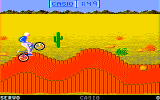 California Games IBM PC/Compatibles Screenshot: Utilize these hills to perform stunts.
