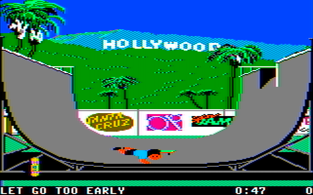 California Games IBM PC/Compatibles Screenshot: Oof; let go too early...