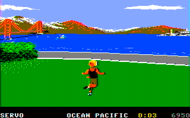 California Games IBM PC/Compatibles Screenshot: Only three seconds left...