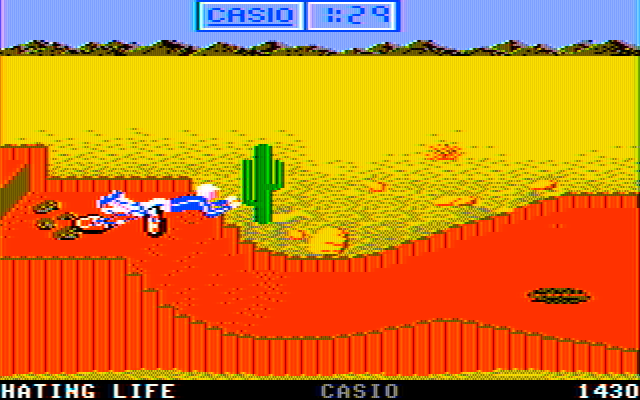 California Games IBM PC/Compatibles Screenshot: Crash! Hating life...