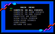 California Games for IBM PC/Compatibles - The main menu.