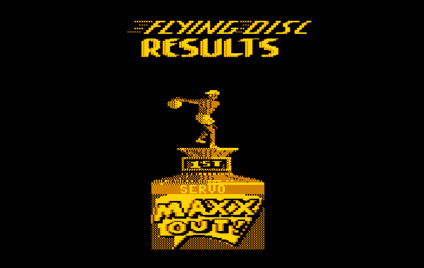 California Games IBM PC/Compatibles Screenshot: Flying disc results.