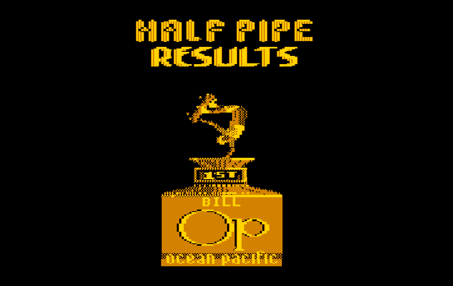 California Games IBM PC/Compatibles Screenshot: Halfpipe results.