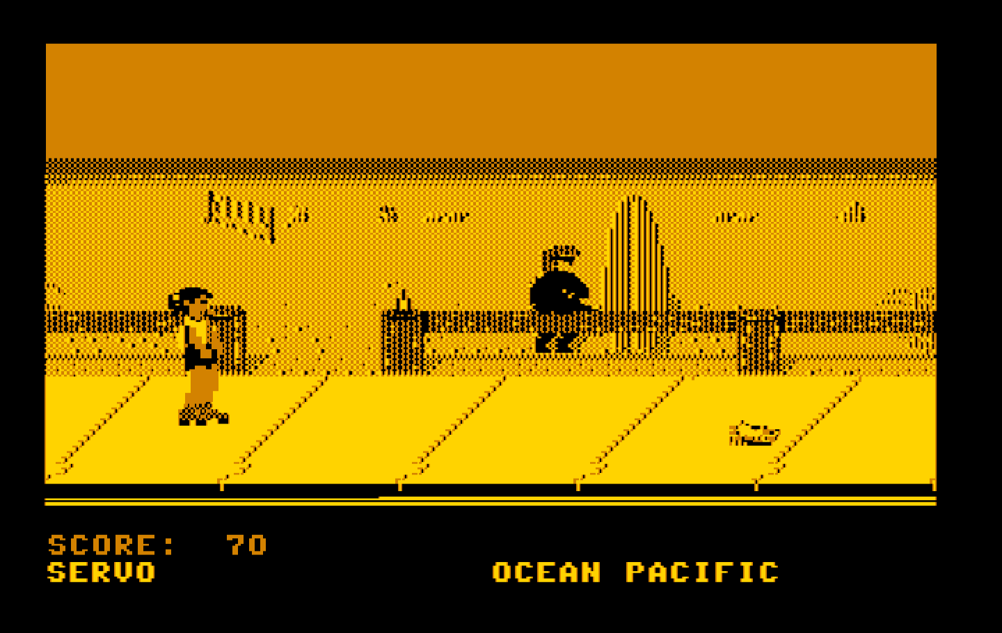 California Games IBM PC/Compatibles Screenshot: This surfer whistles as you skate past...