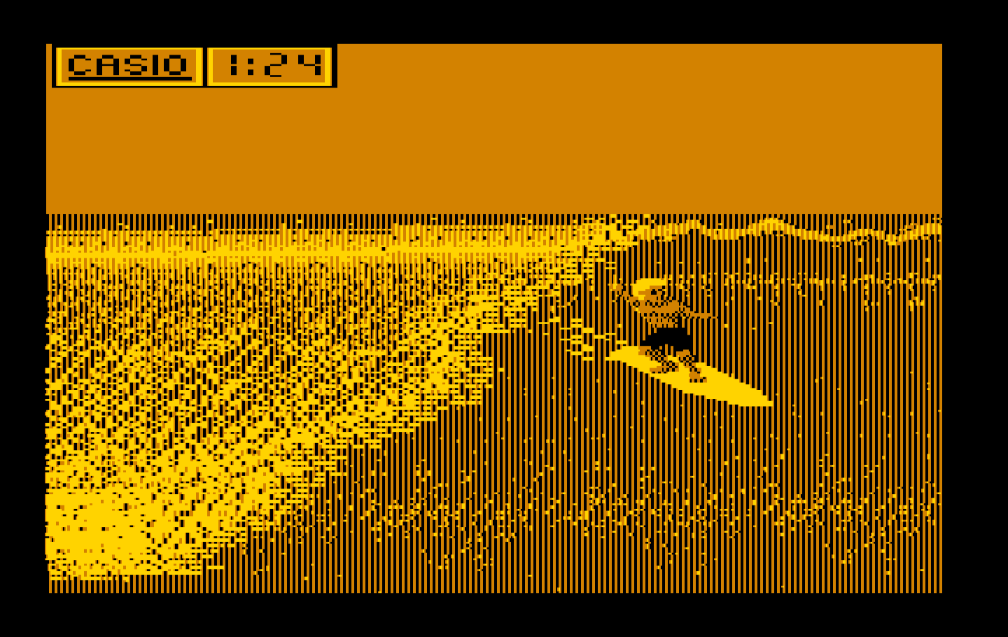California Games IBM PC/Compatibles Screenshot: The wave is closing in...