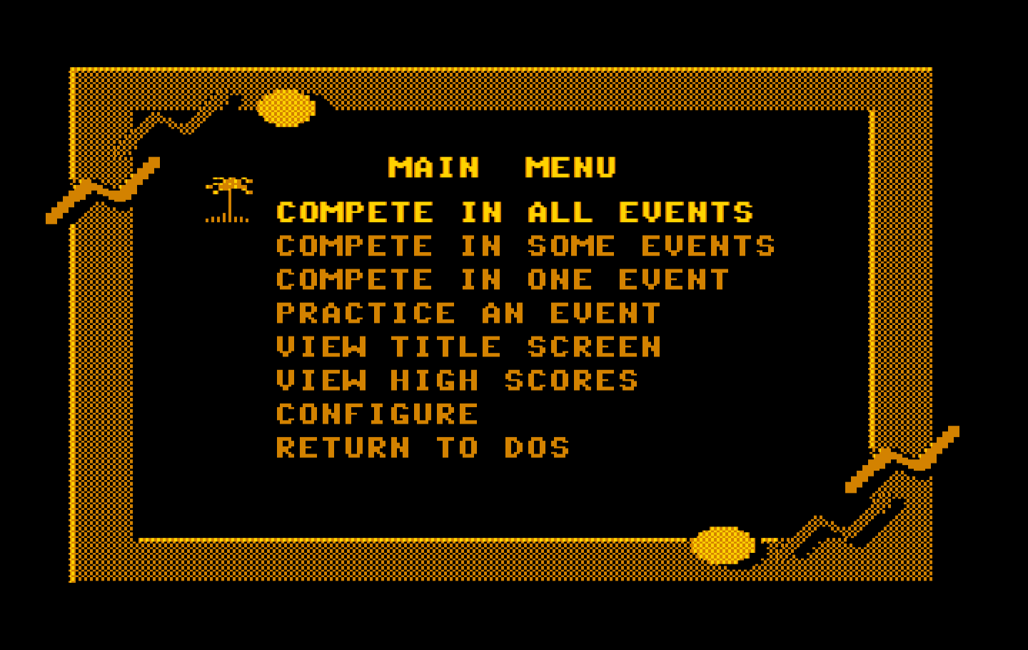 California Games IBM PC/Compatibles Screenshot: The main menu.
