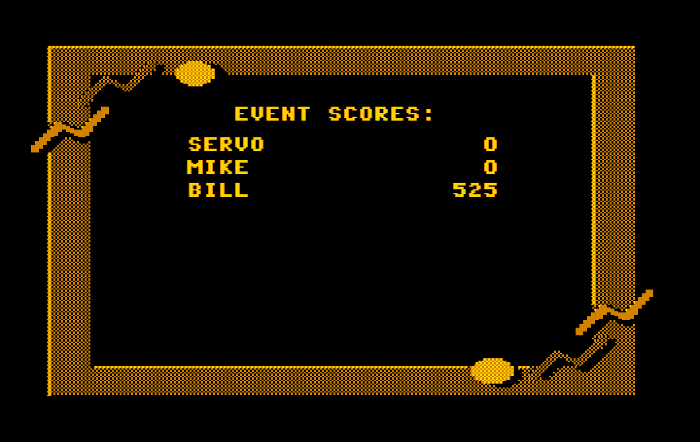 California Games IBM PC/Compatibles Screenshot: Event scores.