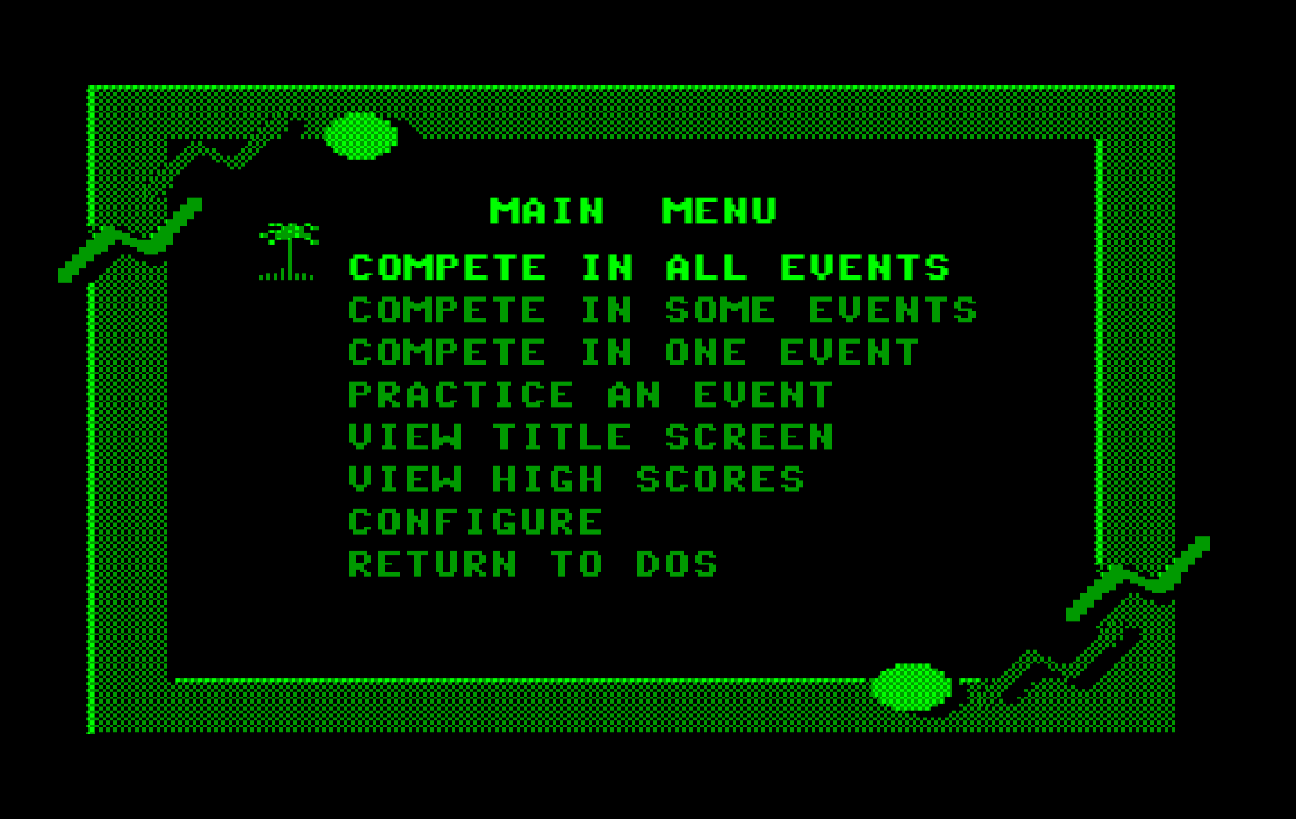 California Games IBM PC/Compatibles Screenshot: The main menu.