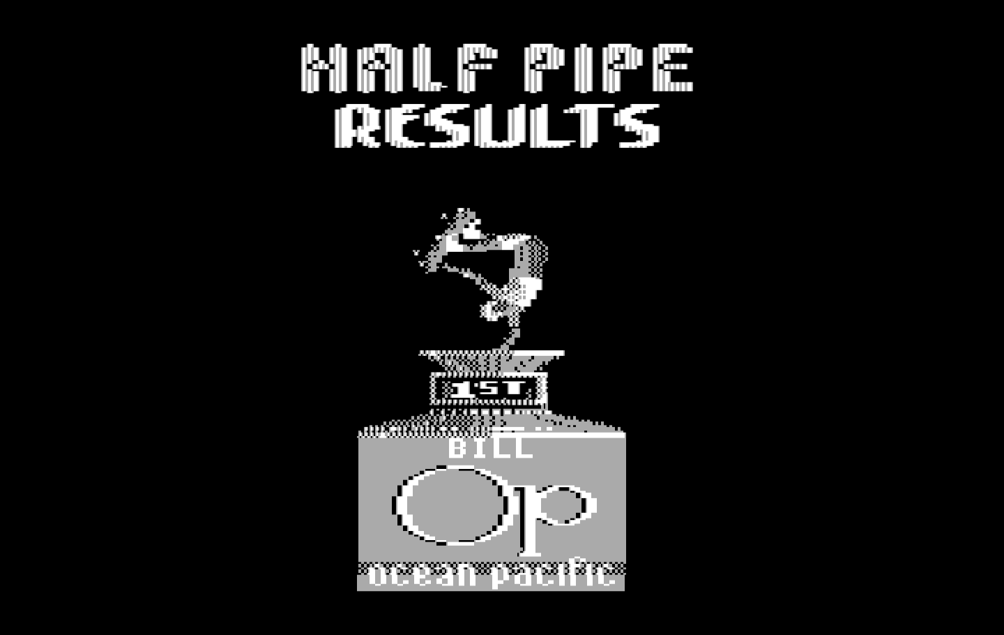California Games IBM PC/Compatibles Screenshot: Halfpipe results.