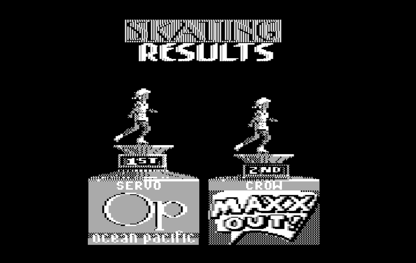California Games IBM PC/Compatibles Screenshot: Skating results...