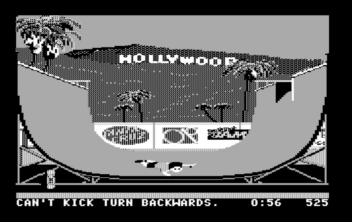 California Games IBM PC/Compatibles Screenshot: Crash; can't kick turn backwards.