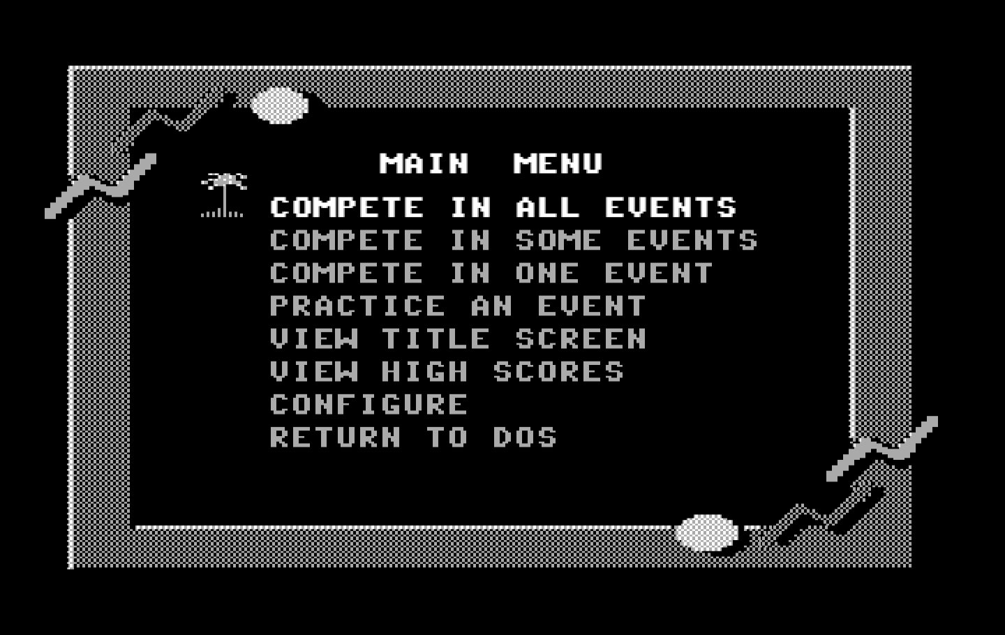 California Games IBM PC/Compatibles Screenshot: The main menu.