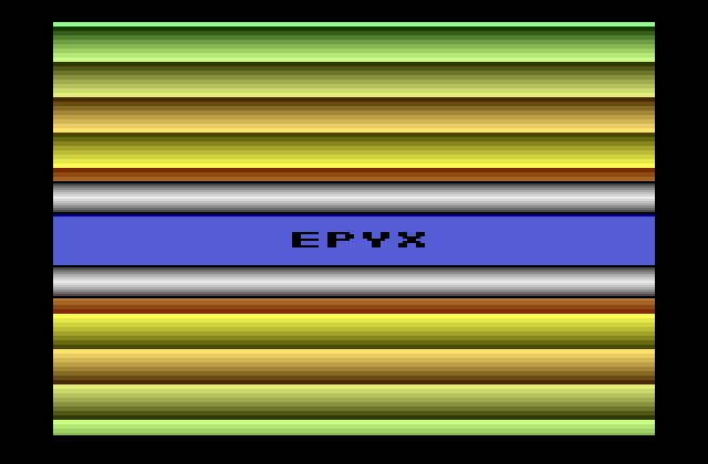 California Games Atari 2600 Screenshot: A colorful screen announcing the event winner!